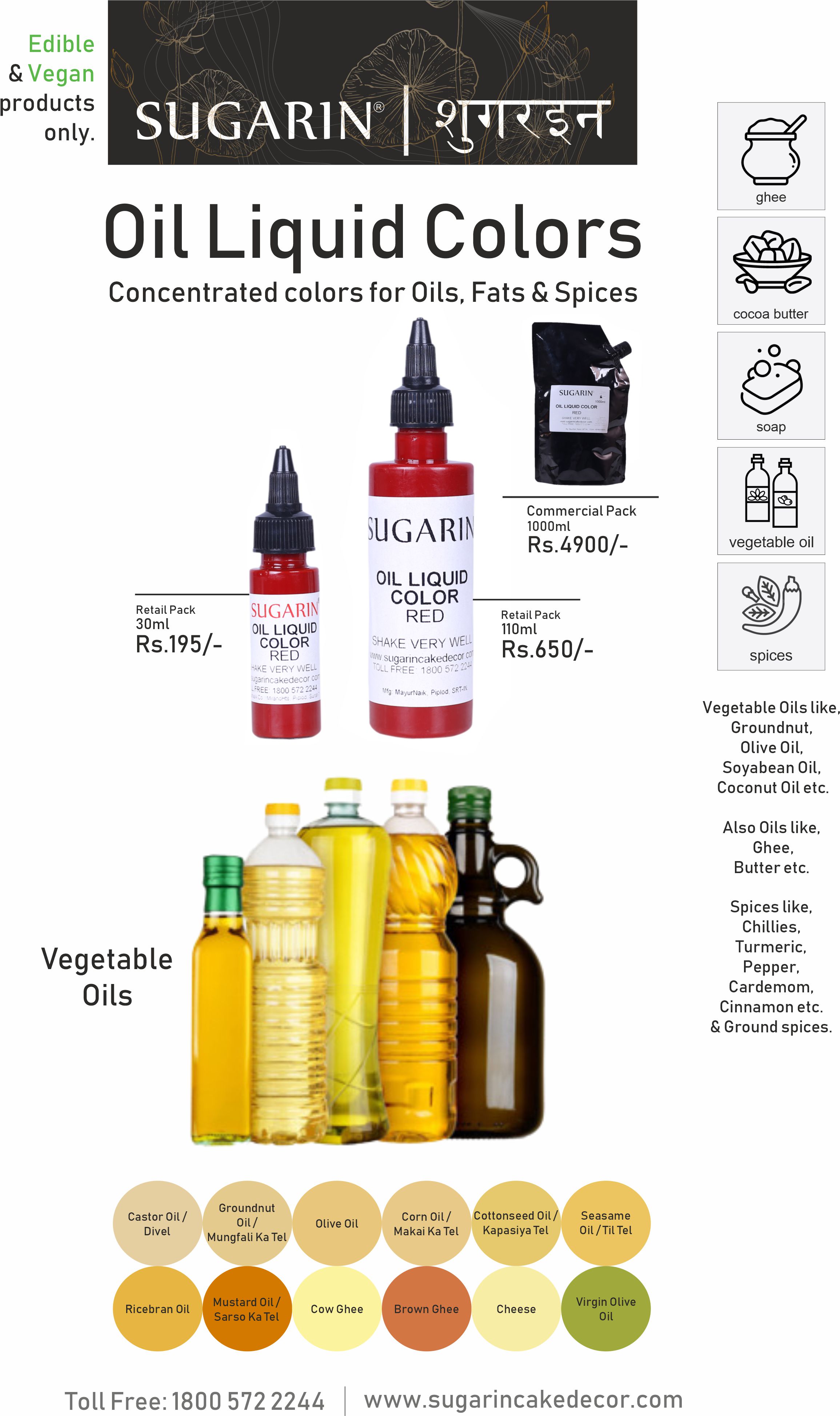 Sugarin Oil Liquid Colors | 30ml